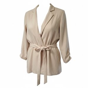 NYCC Petite XL Natural Linen Ruched Blazer